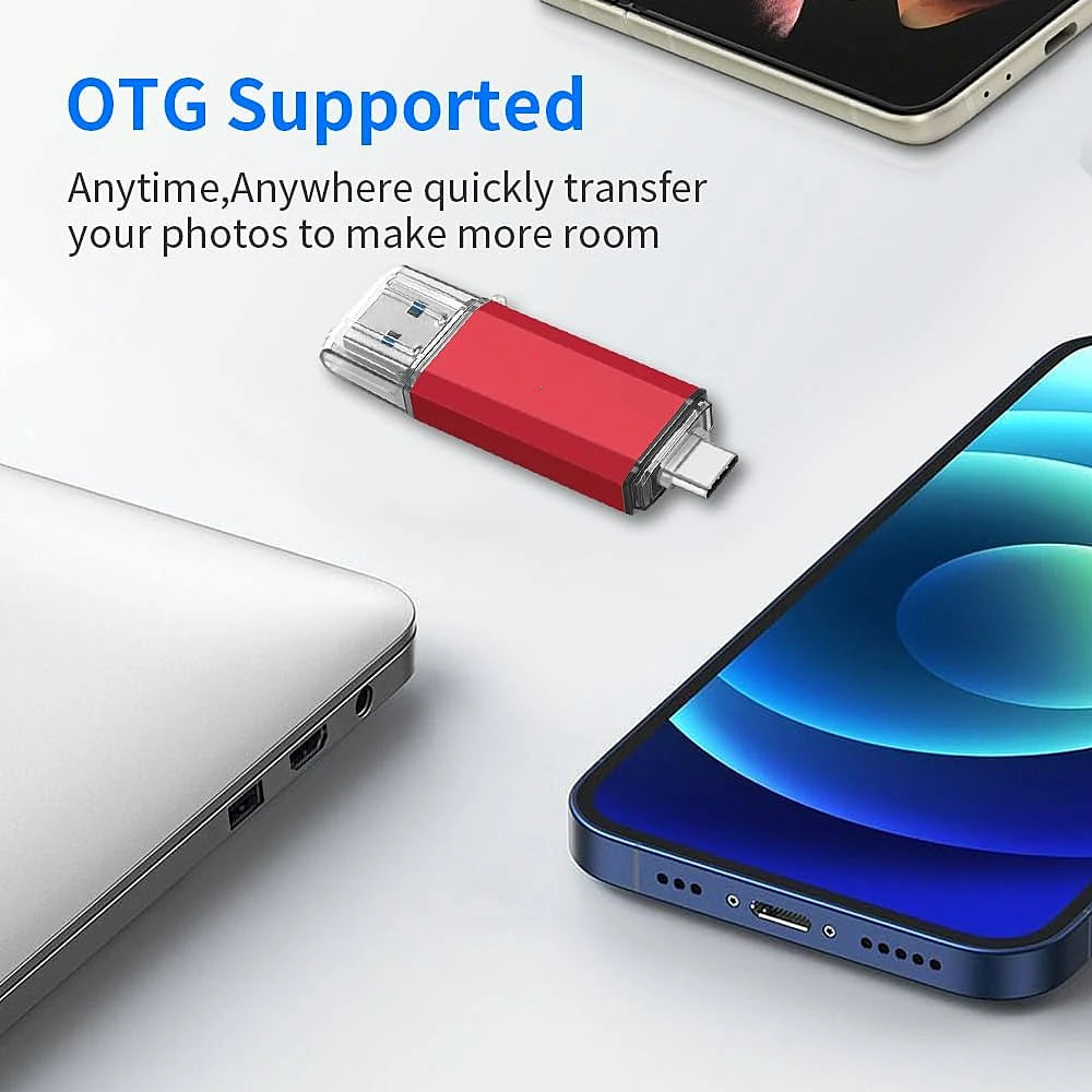 2TB OTG USB Flash Drive USB 3.0 Type C For iPhone ipad 1TB 512GB 256G Pendrive Samsung Huawei Xiaomi Android Laptop Memory Stick